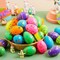 36 PCs Plastic Printed Bright Easter Eggs